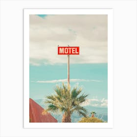 Red Motel Sign in California Art Print