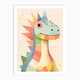 Colourful Dinosaur Ouranosaurus 2 Art Print