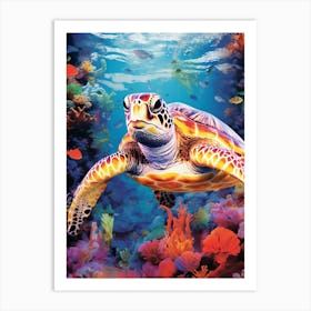 Retro Sea Turtle Photography 1 Art Print