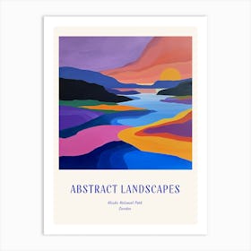 Colourful Abstract Abisko National Park Sweden 2 Poster Blue Art Print