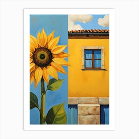 Sunflower In Front Of House Art Print