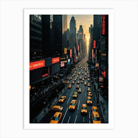 Skyline Shadows and Street Lights Art Print