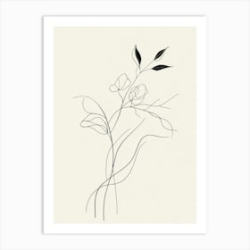 Line Drawing Of A Flower 5 Art Print