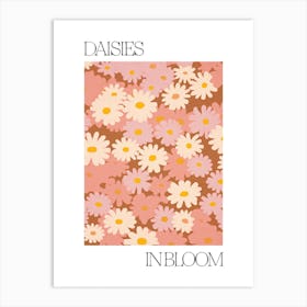 Daisies In Bloom Flowers Bold Illustration 1 Art Print