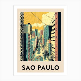 Sao Paulo Vintage Travel Poster Art Print
