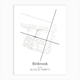 Binbrook,Canada Minimalist Map Art Print