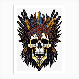 Native American Skull Painting (8) Art Print