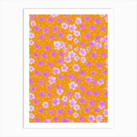 Phlox Floral Print Warm Tones 1 Flower Art Print