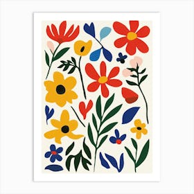 Flowers On A White Background 10 Art Print