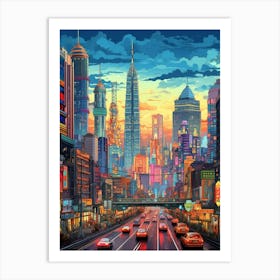 Kuala Lumpur Pixel Art 2 Art Print