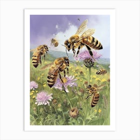 Africanized Honey Bee Storybook Illustration 16 Art Print