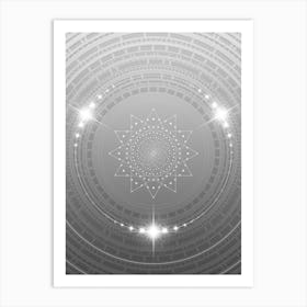Geometric Glyph in White and Silver with Sparkle Array n.0251 Art Print