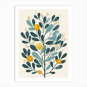 Sequoia Tree Flat Illustration 2 Art Print