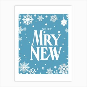 A Festive Greeting Design Winter Themed Typography Converges On A Celebratory Header Decorated Wit (2) Art Print