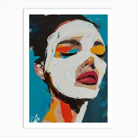 Woman With A Face Mask Art Print