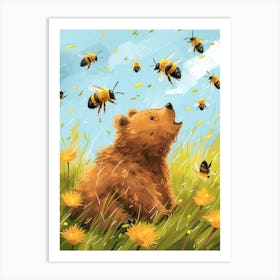 Andrena Bee Storybook Illustration 2 Art Print