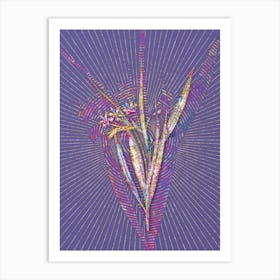 Geometric White Baboon Root Mosaic Botanical Art on Veri Peri n.0178 Art Print