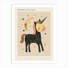 Unicorn & Stars Muted Pastels 5 Poster Art Print