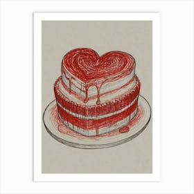 Heart Shaped Cake 1 Art Print