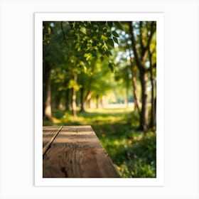 Picnic Table In The Park Art Print