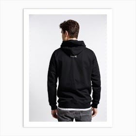 Back View Of Man Wearing Hoodie Art Print