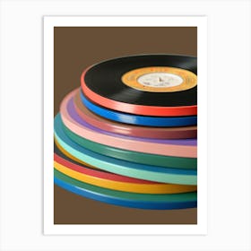 Vinyl Record Stack Art Print