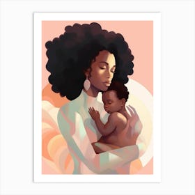Pastel Mother And Baby 2 Art Print