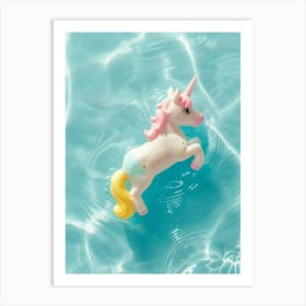 Toy Unicorn In A Swimming Pool Art Print