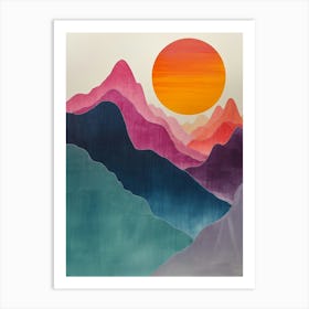 Sunset In The Mountains 32 Art Print