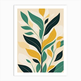 Abstract garden Leaves Art Print