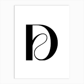 Letter D.Classy expressive letter. Art Print