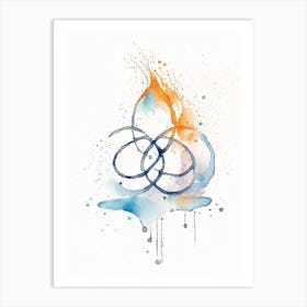 Om Symbol Minimal Watercolour Art Print