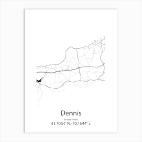 Dennis,United States Minimalist Map 1 Art Print