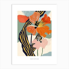 Colourful Flower Illustration Poster Nasturtium 1 Art Print