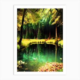 Pond In The Forest 3 Art Print