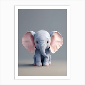 Cute Baby Elephant Nursery Ilustration (32) Art Print
