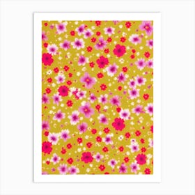 Impatiens Floral Print Warm Tones 1 Flower Art Print