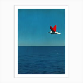 Bird Flying Over The Ocean Art Print