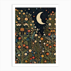 William Morris Moonlight Garden 3 Art Print