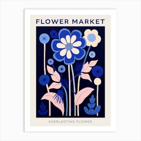 Blue Flower Market Poster Everlasting Flower Market Poster 2 Art Print
