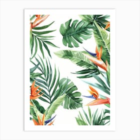 Bird Of Paradise Seamless Pattern 2 Art Print