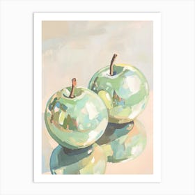 Reflective Green Apples Art Print