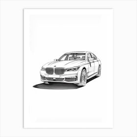 Bmw 7 Series Line Drawing 6 Art Print