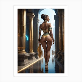 Beautiful And Sexy African American Princess 12 Copy Art Print