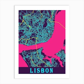 Lisbon Map Poster 1 Art Print