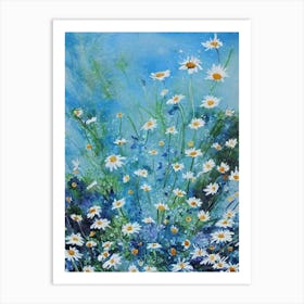 Oxeye Daisy Floral Print Bright Painting Flower Art Print