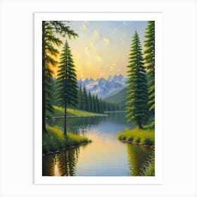 Sunset By The Lake Art Print