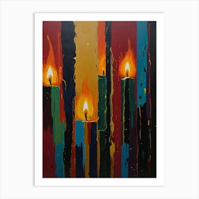 Three Burning Candles Art Print