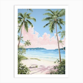 A Canvas Painting Of Pink Sands Beach, Harbour Island 1 Art Print