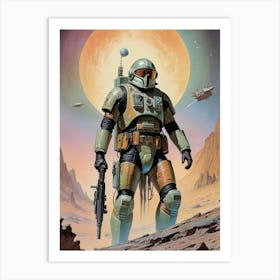 Star Wars Clone Trooper vintage retro sci-fi art Art Print